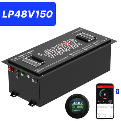 48V 150Ah 250Amp 51.2V ブルートゥース LiFePO4 リチウムゴルフカート バッテリー 丸いLCD,5年保証