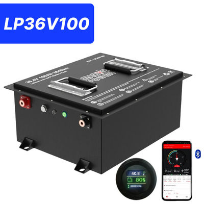 購入 36V 100Ah 200Amp 36.8V ブルートゥース LiFePO4 リチウムゴルフカート バッテリー 丸いLCD,5年保証 オンライン製造