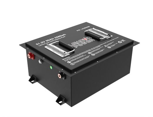 51.2V 50Ah ゴルフカート LiFePO4 バッテリー 100A BMS 2560Wh エネルギー ブルーツ/LCD