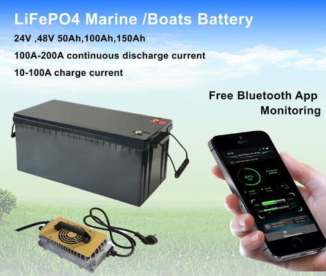 スマート 電気 ボート推進 外板 リチウム電池 12V 300Ah バッテリー ボート LiFePO4 25.6V 200Ah